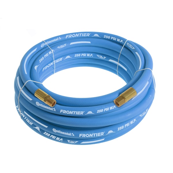 Continental 3/4" x 75' Blue EPDM Rubber Air Hose, 300 PSI, 3/4" MNPT x FNPSM HZU07530-75-31 - main